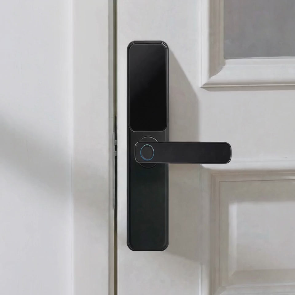 Fingerprint and code lever lock: TTLock app, fingerprint, password, card and key unlock
